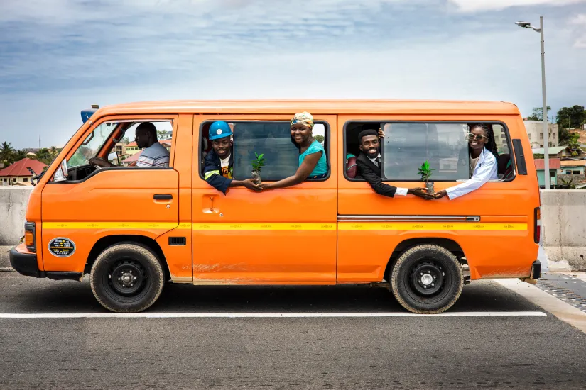 Minibus during Green Ghana Day