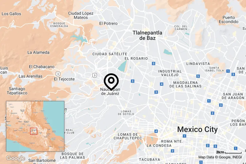 Google generated map of Naucalpan