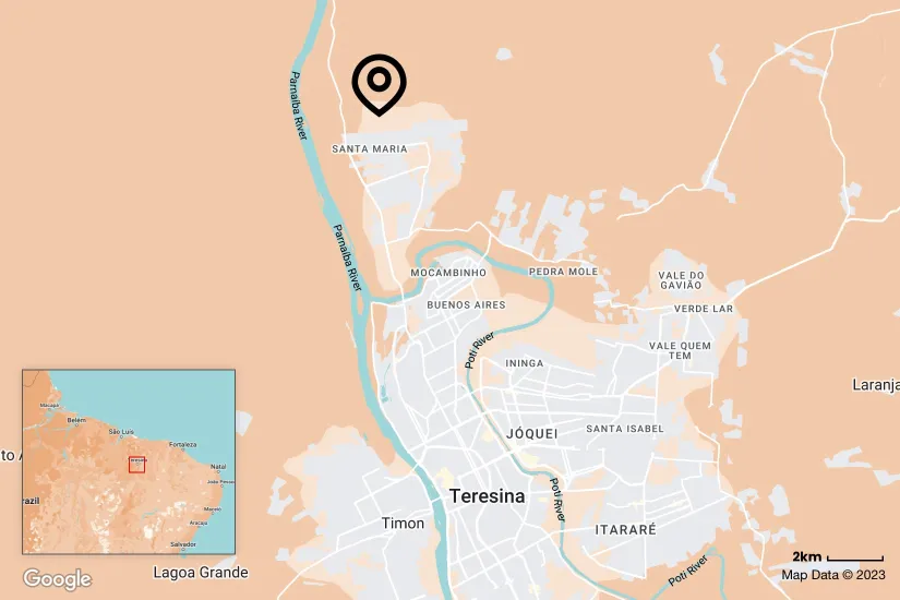 Google generated map of Teresina