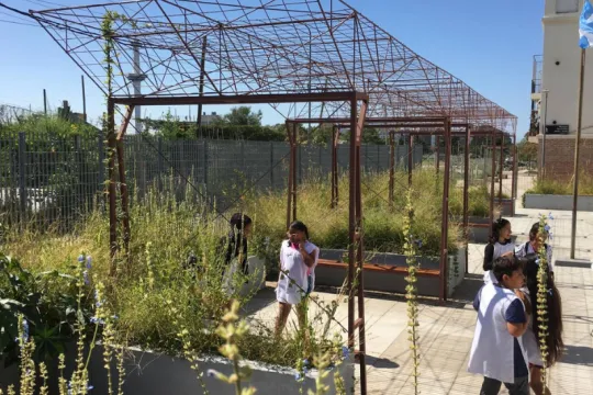 Gente en un jardín comunitario