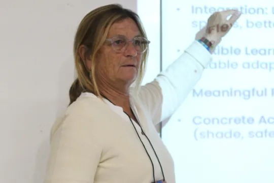 Uma pessoa faz uma apresentação