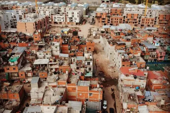 Vista aérea de un barrio de Buenos Aires, Argentina.